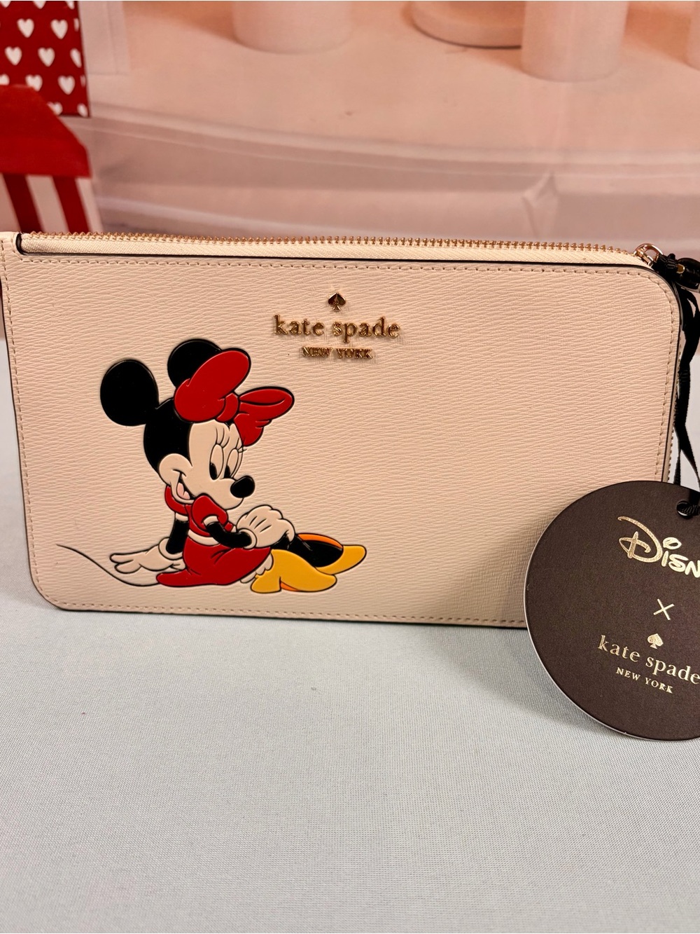kate spade Blush Minnie Mouse Zip Wristlet
